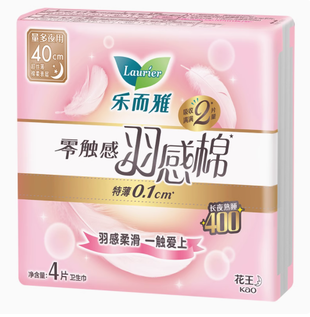 花王乐而雅零触感卫生巾4片*40cm