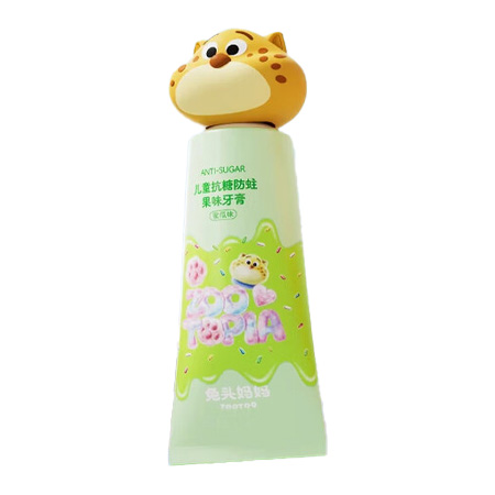 兔头妈妈防蛀蜜瓜果味牙膏60g-豹警官3-12岁